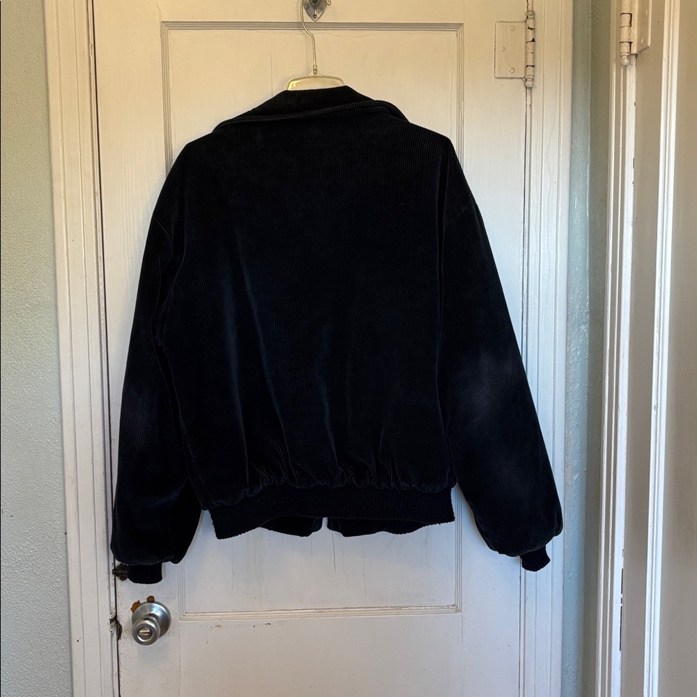 Vintage Cal Craft corduroy Bomber Black and Gold Label Jacket/Navy Blue - Picture 5 of 5